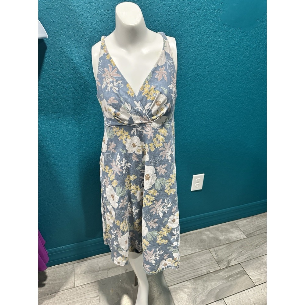 Patagonia Blue Floral Dress Garden Spring Coastal S